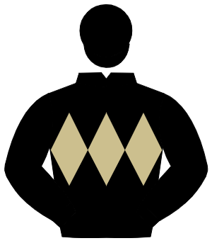 BLACK, beige triple diamond, black cap