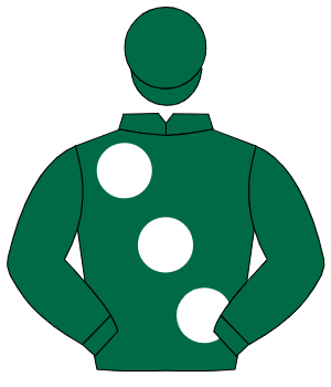 DARK GREEN, large white spots, dark green cap