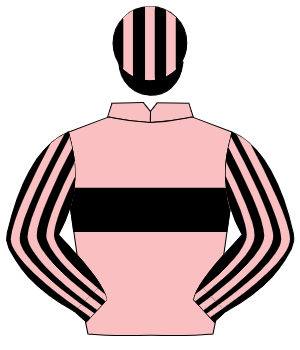 PINK, black hoop, black & pink striped sleeves & cap
