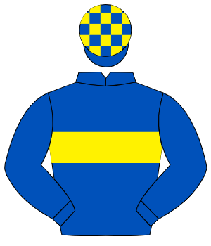 ROYAL BLUE, yellow hoop, royal blue sleeves, check cap