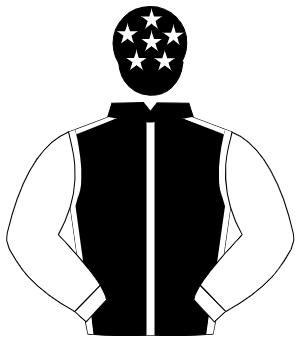 BLACK, white seams, white sleeves, white stars on cap