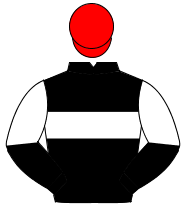 BLACK, white hoop, halved sleeves, red cap                                                                                                            