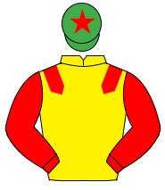 YELLOW, red epaulettes & sleeves, emerald green cap, red star                                                                                         