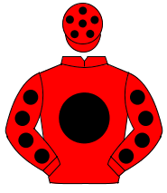 RED, black disc & spots on sleeves, red cap, black spots                                                                                              