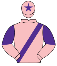 PINK, purple sash, halved sleeves, pink cap, purple star                                                                                              