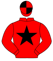 RED, black star, quartered cap                                                                                                                        