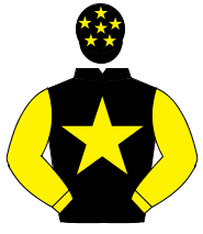 BLACK, yellow star & sleeves, yellow stars on cap                                                                                                     