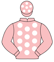 PINK, white spots, pink sleeves, white spots on cap                                                                                                   