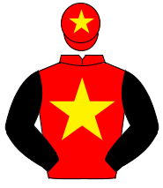 RED, yellow star, black sleeves, red cap, yellow star                                                                                                 