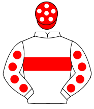 WHITE, red hoop, red spots on sleeves, red cap, white spots                                                                                           