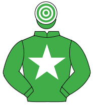 EMERALD GREEN, white star, hooped cap                                                                                                                 