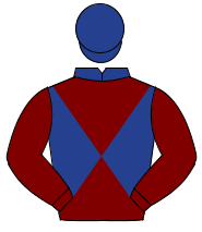 DARK BLUE & MAROON DIABOLO, maroon sleeves, dark blue cap