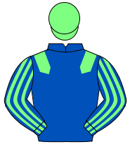 ROYAL BLUE, light green epaulettes, striped sleeves, light green cap                                                                                  