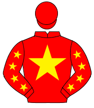 RED, yellow star, yellow stars on sleeves, red cap                                                                                                    