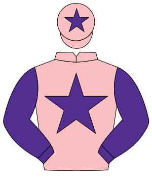 PINK, purple star & sleeves, purple star on cap                                                                                                       