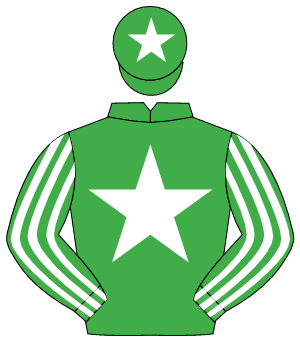 EMERALD GREEN, white star, striped sleeves, white star on cap                                                                                         