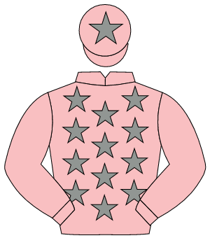 PINK, grey stars, pink sleeves, grey star on cap                                                                                                      