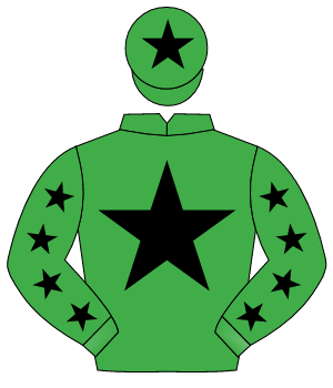 EMERALD GREEN, black star, black stars on sleeves, black star on cap                                                                                  