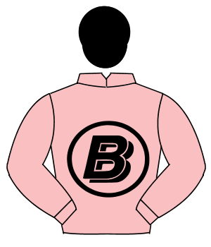  PINK, black B in circle, black shoulders, pink sleeves, black cap