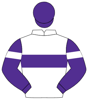 WHITE, purple hoop, purple sleeves, white armlet, purple cap