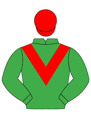 EMERALD GREEN, red chevron, red cap