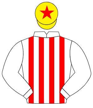 WHITE & RED STRIPES, white sleeves, yellow cap, red star
