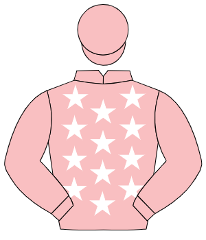 PINK, white stars, pink sleeves & cap