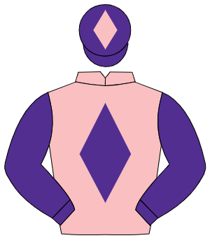 PINK, purple diamond & sleeves, purple cap, pink diamond