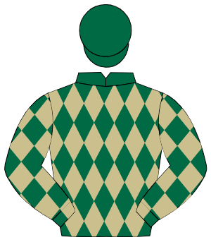 DARK GREEN & BEIGE DIAMONDS, dark green cap