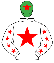 WHITE, red star & stars on sleeves, emerald green cap, red star                                                                                       