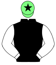 BLACK, white sleeves, light green cap, black star                                                                                                     