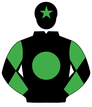 BLACK, emerald green disc, diabolo on sleeves, black cap, emerald green star                                                                          