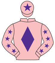PINK, purple diamond & stars on sleeves, pink cap, purple star                                                                                        
