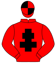 RED, black cross of lorraine, quartered cap                                                                                                           