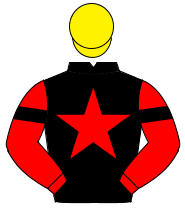 BLACK, red star, red sleeves, black armlet, yellow cap                                                                                                