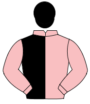 PINK & BLACK HALVED, pink sleeves, black cap