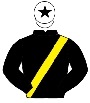 BLACK, yellow sash, white cap, black star                                                                                                             