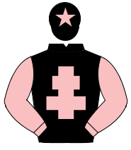 BLACK, pink cross of lorraine & sleeves, pink star on cap                                                                                             