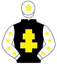 BLACK, yellow cross of lorraine, white sleeves, yellow stars, white cap, yellow star                                                                  