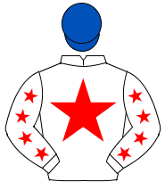 WHITE, red star, red stars on sleeves, royal blue cap                                                                                                 