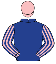 DARK BLUE, dark blue & pink striped sleeves, pink cap                                                                                                 