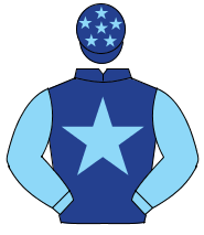 DARK BLUE, light blue star & sleeves, light blue stars on cap                                                                                         