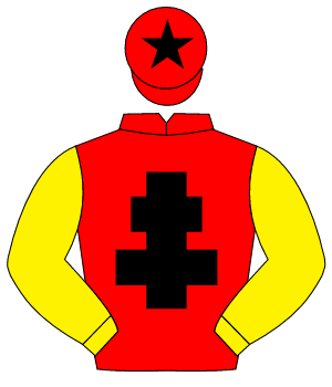 RED, black cross of lorraine, yellow sleeves, red cap, black star                                                                                     