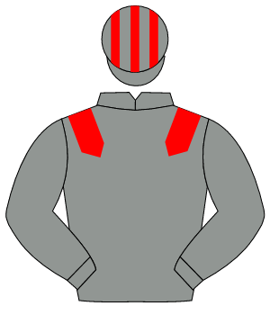 GREY, red epaulettes, striped cap