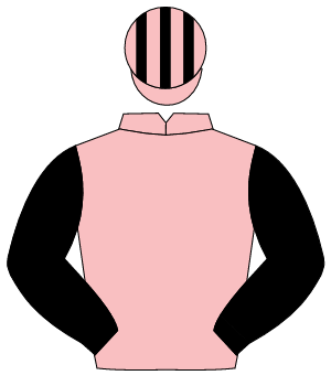 PINK, black sleeves, striped cap
