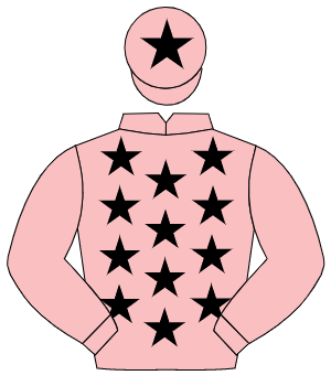 PINK, black stars, pink sleeves, black star on cap
