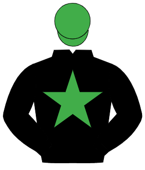 BLACK, emerald green star, emerald green cap