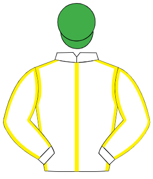 WHITE, yellow seams, emerald green cap