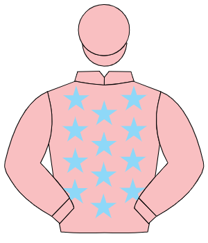 PINK, light blue stars, pink sleeves & cap