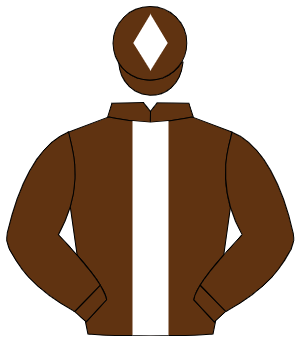 BROWN, white panel, white diamond on cap